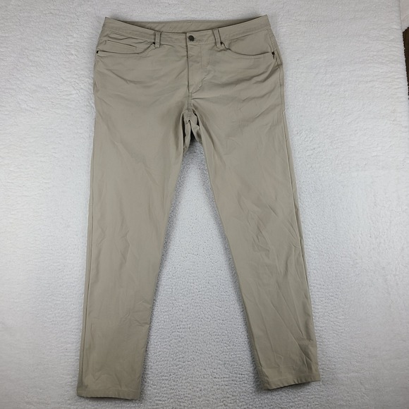 lululemon athletica Other - Lululemon ABC Pants Mens 38x32 Beige Slim Fit Performance Tech Golf LM5ADAS *